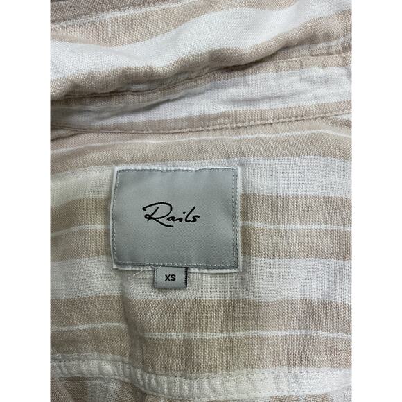 Rails 'Charli' White Button Up Linen Shirt Size XS - Picture 4 of 5